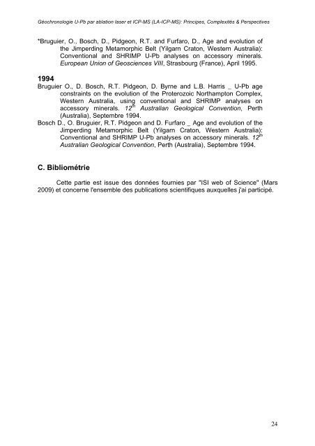 GÃ©ochronologie U-Pb par ablation laser et ICP-MS (LA-ICP-MS ...