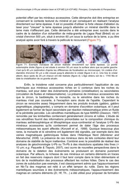 GÃ©ochronologie U-Pb par ablation laser et ICP-MS (LA-ICP-MS ...