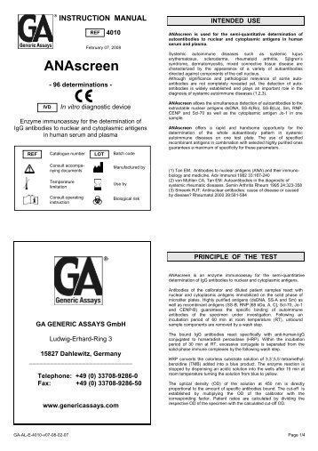 ANAscreen - GA Generic Assays GmbH