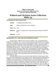 Willard and Christina Jones Collection - OHIO University Libraries