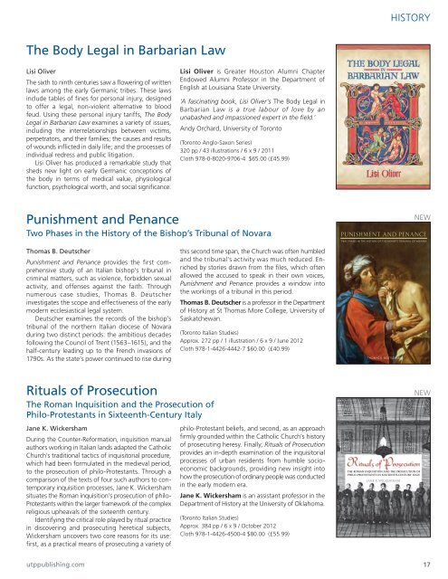 Classics, Medieval & Renaissance 2012 - University of Toronto ...