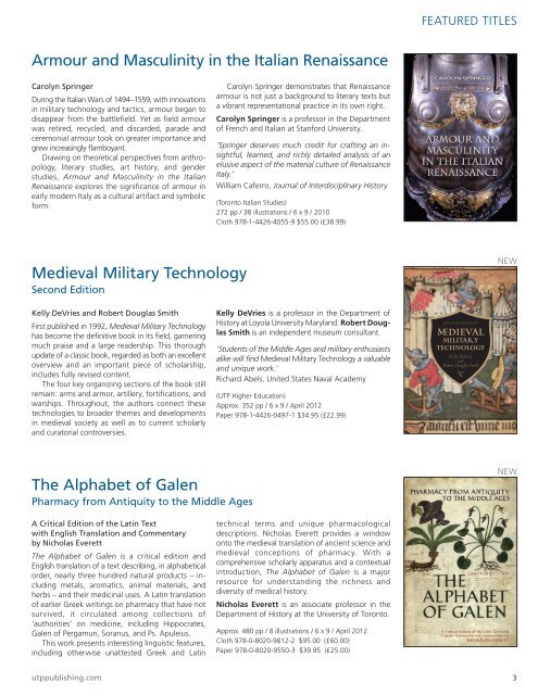 Classics, Medieval & Renaissance 2012 - University of Toronto ...