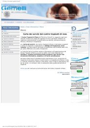 News Carta dei servizi del centro trapianti di rene - Associazione ...
