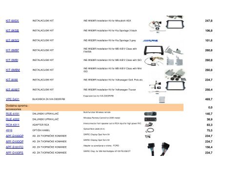 Alpine cjenik - Caraudio.ba