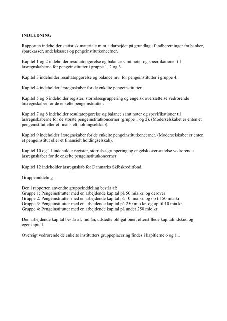 INDLEDNING Rapporten indeholder statistisk ... - Finanstilsynet