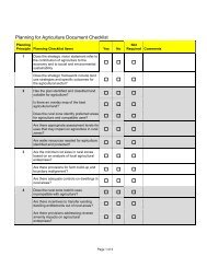 Planning for Agriculture Document Checklist