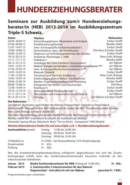 Jahresprogramm 2013 - Triple-S