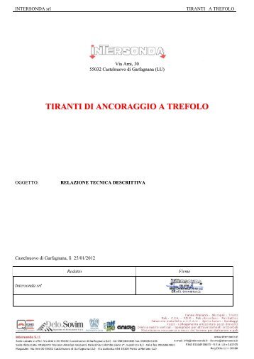 Tiranti in trefoli - INTERSONDA