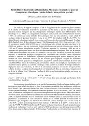 InstabilitÃ© de la circulation thermohaline Atlantique: implications ...