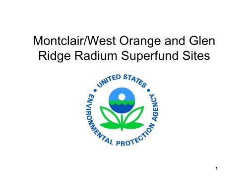 Montclair/West Orange and Glen Ridge Radium Superfund Sites