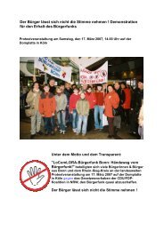 Demo-Dokumentation des Radiovereins LORA-Bonn - IGR-NRW e.V.