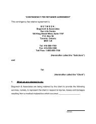 Sample Contingency Fee Retainer Agreement - Bogoroch ...