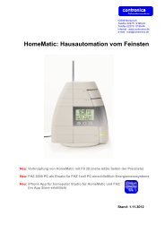 HomeMatic - Contronics GmbH Automationssysteme