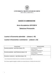 Leggi Bando di Ammissione - C. Deganutti