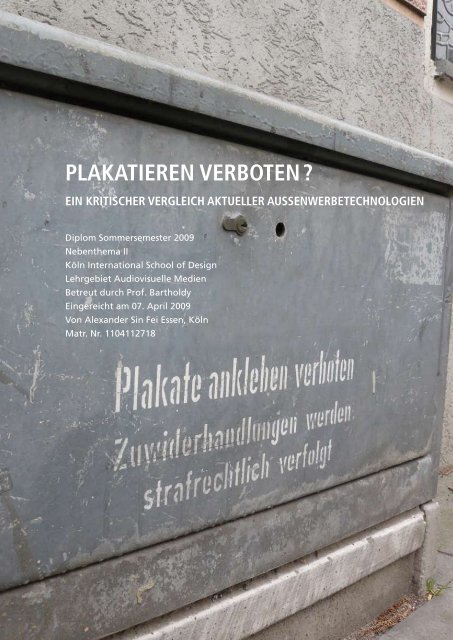 Plakatieren verboten? â Ein kritischer Vergleich aktueller ...