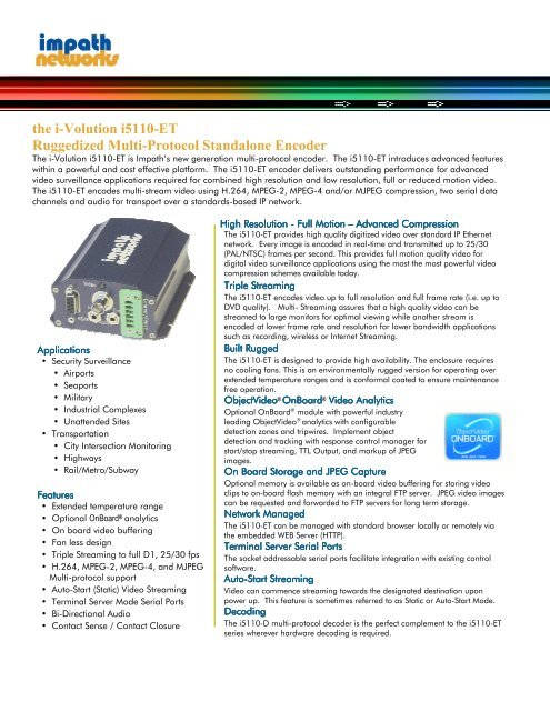 the i-Volution i5110-ET Ruggedized Multi ... - iMPath Networks