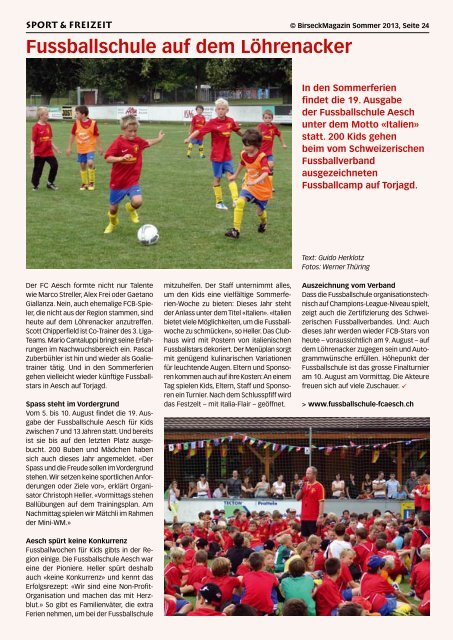 Fussballschule auf dem LÃ¶hrenacker - Birseck Magazin