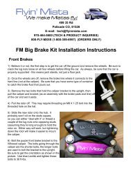 FM Big Brake Kit Installation Instructions - Flyin