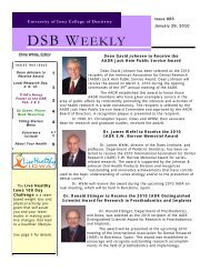 The University of Iowa: DSB Weekly