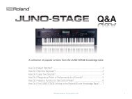Roland JUNO-STAGE Q&A - Roland Corporation Australia