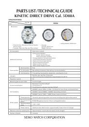 PARTS CATALOGUE / TECHNICAL GUIDE SEIKO WATCH ...