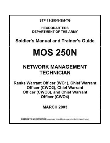 SOLDIER'S MANUAL AND TRAINER'S GUIDE MOS 250N ... - AskTOP