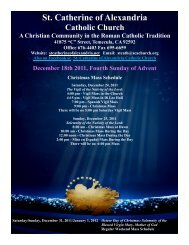 Christmas Mass Schedule - St. Catherine of Alexandria Temecula