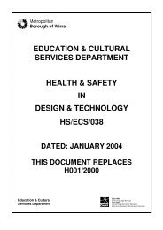 Section 1 Health & Safety for Design & Technology - Wirral Learning ...