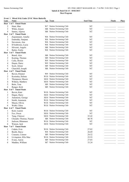 NT Hunt, Mae W7 2 NT White, Jensen M8 3 NT Santos, Aljeroe M8 4 ...