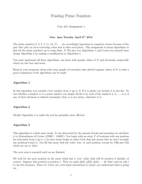 Assignment 1 - Computer Science