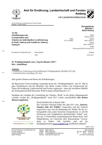 Amt für Ernährung, Landwirtschaft und Forsten Amberg - Bayern