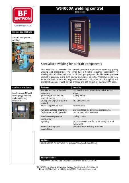 Ws4000 Icon WS4000A datasheet - BF ENTRON Ltd