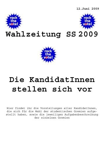 Wahlzeitung Sommersemester 2009 - AStA der Europa-UniversitÃ¤t ...