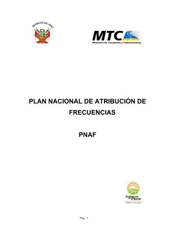 plan nacional de atribuciÃ³n de frecuencias pnaf - Ministerio de ...