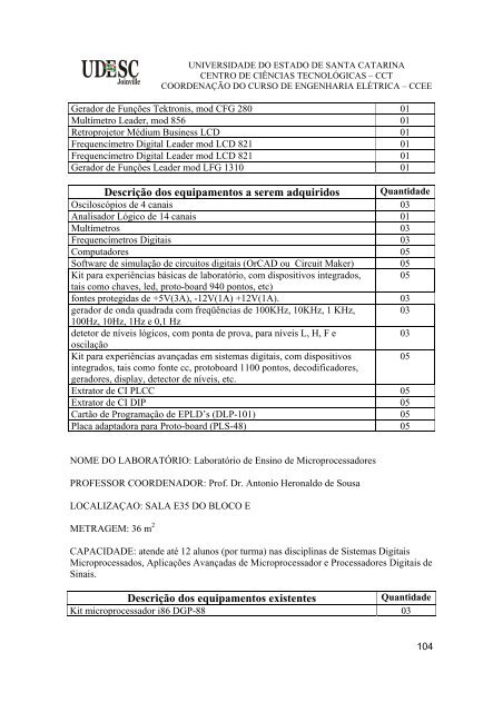 projeto pedagÃ³gico do curso de engenharia elÃ©trica - WWW2 - Udesc