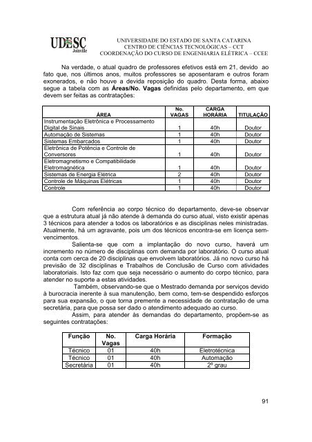 projeto pedagÃ³gico do curso de engenharia elÃ©trica - WWW2 - Udesc