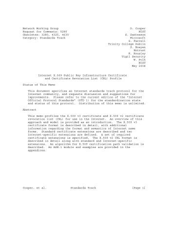 Network Working Group D. Cooper Request for Comments: 5280 ...