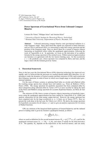 Power Spectrum of Gravitational Waves from Unbound ... - APC