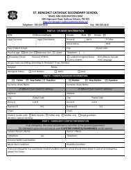 Grade 9 Registration - St. Benedict Catholic Secondary School ...