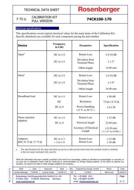 74CK100-170 - Rosenberger