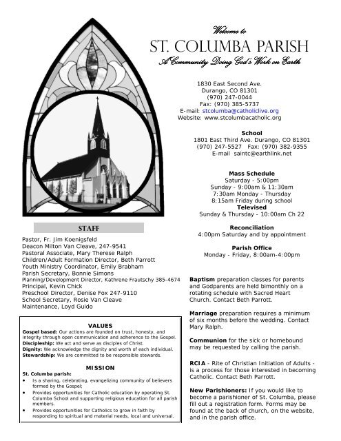 bulletin 6-19-11 copy - St. Columba Parish