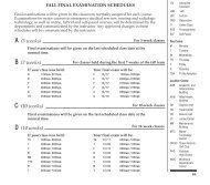 Final Examination Schedule - Wor-Wic Community College