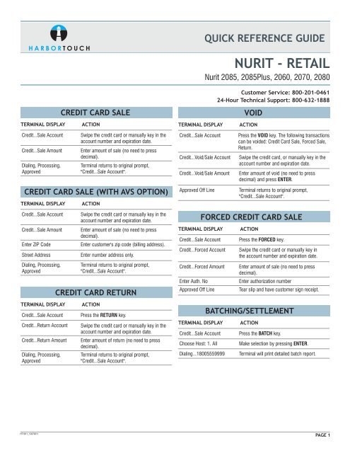 Nurit 2085 series Retail QRG - United Bank Card