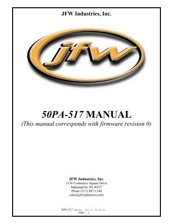 50PA-517 Manual (Rev 0) - JFW Industries