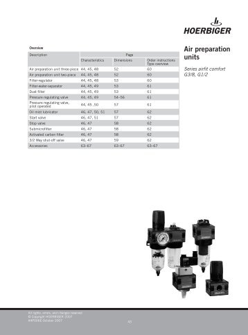 Air preparation units - OPERATOR SERV