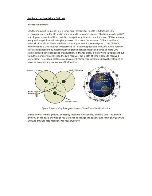 Finding a Location Using a GPS Unit Introduction to GPS GPS ...