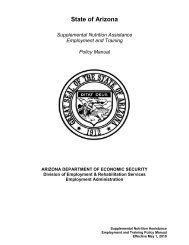 Policy Manual - Arizona Department of Economic Security