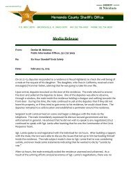 Media Release - Hernando County Sheriff's Office