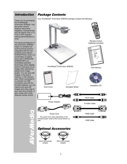 AVerVision SPB350 Manual