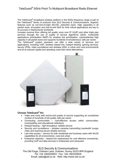 Download Point-To-Multipoint Datasheet - SLD Security ...